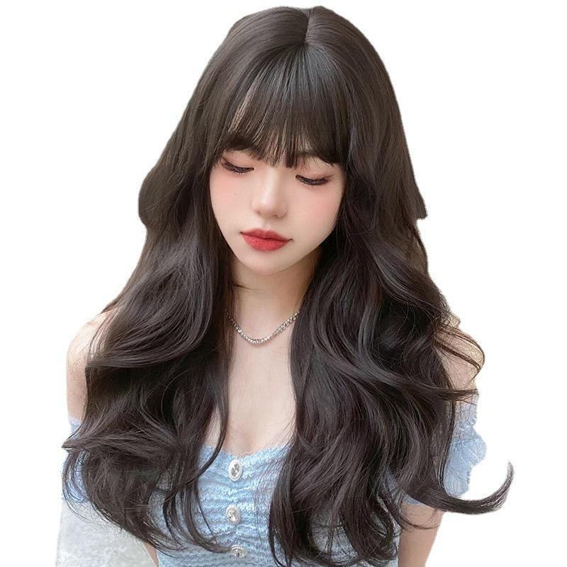 全頂假髮川崎家︎⋆｡˚不經意の誘惑.ᐟ.✾3色⋆* 爆款長捲髮大波浪網紅秘書氣質仿真法式雲朵燙中長卷鎖骨假髮✽KZ048-細節圖5