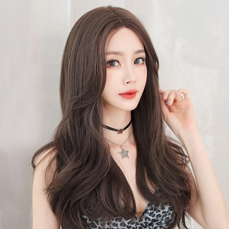 空降神級顏值~川崎家假髮 ☪︎⋆˚維納華奏.ᐟ.✤ 2色*蕾絲頭皮中分瀏海八字T型手織頭皮中長鎖骨捲高檔假髮✽ML013-細節圖2