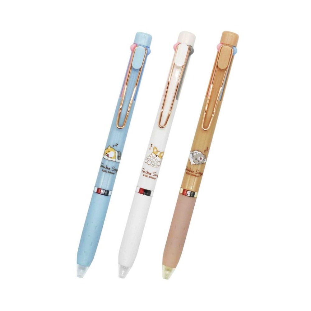 三色中性筆 【版權限定】柴語錄 自動筆 質感 三色筆 中性筆 原子筆 筆 DPC-8501 筆夾式 攜帶方便-細節圖2