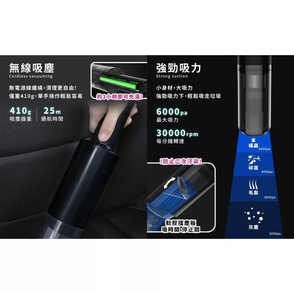 吸塵器 【台灣現貨 BSMI檢驗合格】無線車用手持吸塵器 車用吸塵器 無線吸塵器 手持吸塵器 汽車吸塵器 小吸塵器-細節圖5