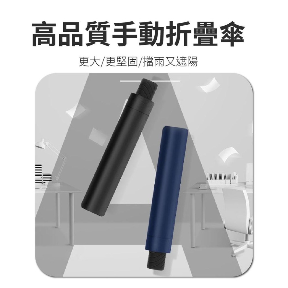 雨傘 手動摺疊傘 超大號 直徑130公分 三人傘 10骨三折 黑膠防曬 晴雨兩用-細節圖4