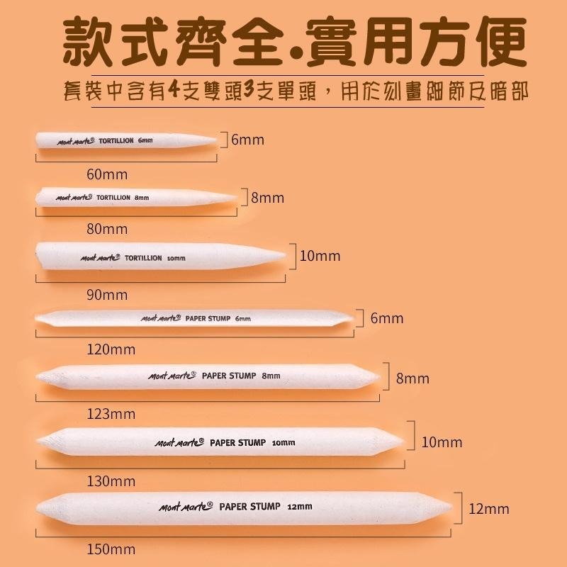 紙擦筆 美術 素描紙擦筆  7入組   素描 高光沙紙板 柔擦筆 柔和筆 修線筆 Mont Marte  BB0551-細節圖2