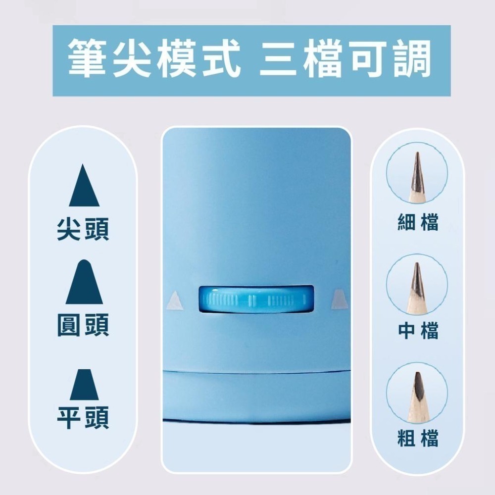 【台灣現貨+保固】 削鉛筆機 全自動 tenwin 8188 大小通吃 電動削鉛筆機 充電式 自動 鉛筆機 筆尖可調粗細-細節圖6