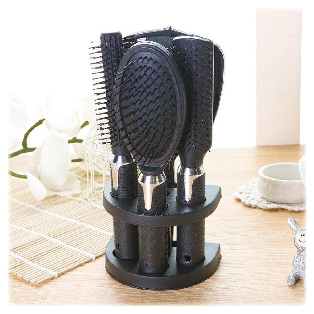 梳子 按摩梳 氣墊梳 時尚鏡梳五件組 圆滚筒梳 造型捲髮梳 大齒梳 氣墊梳 按摩梳子 髮梳 氣囊梳 頭皮按摩梳 按摩頭皮-細節圖8