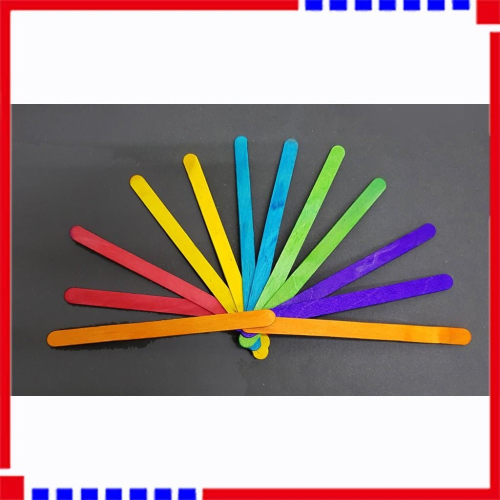 冰棒棍 木棍 壓舌板 原色 彩色 教學 DIY 實驗 遊戲 疊疊樂 50支入/份