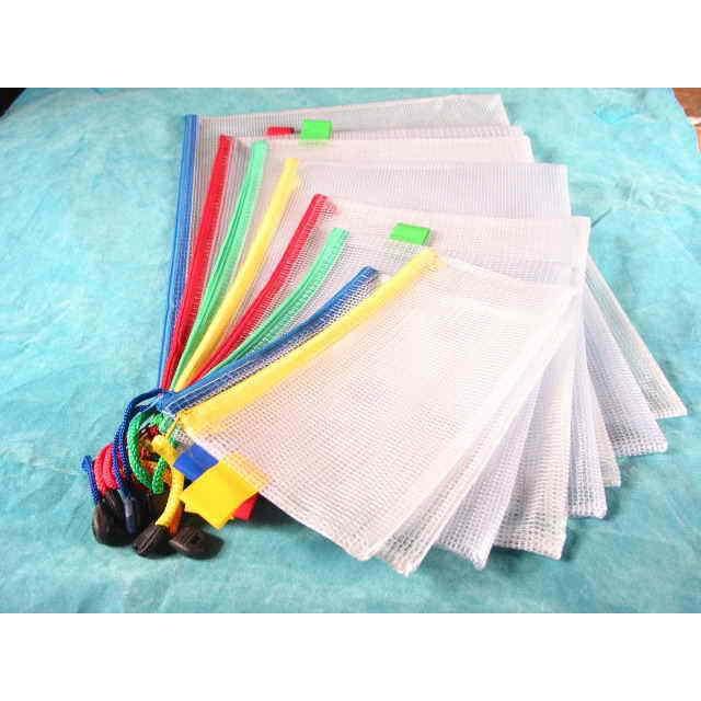 網狀拉鍊袋 UC02  / A6  23.5x11cm 放 票據 支票 發票 零用金 存摺 筆袋 化妝包 文具 多功能-細節圖2