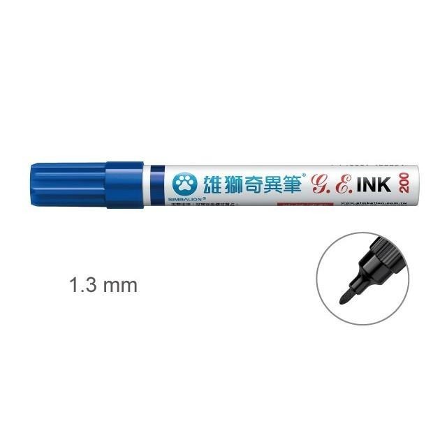 雄獅 200 奇異筆 1.3mm   有紅 藍 黑 綠 四色 可以任意寫在塑膠表面喔 麥克筆 簽字筆 記號筆-細節圖2