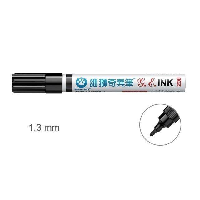 雄獅 200 奇異筆 1.3mm   有紅 藍 黑 綠 四色 可以任意寫在塑膠表面喔 麥克筆 簽字筆 記號筆-細節圖3