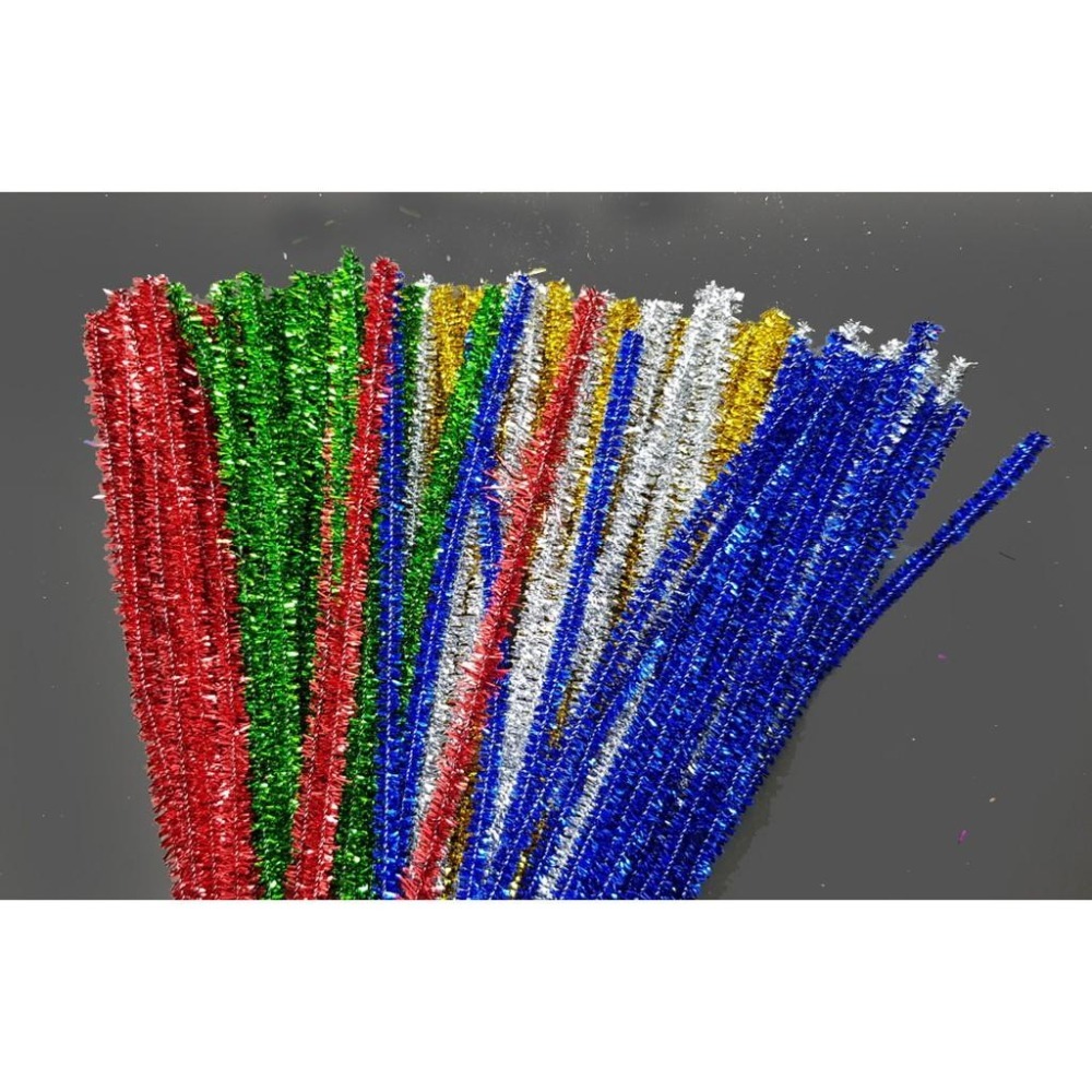 毛根 金蔥條 彩色毛根 教學 美勞 幼教 布置 DIY 簡易材料 6入  金蔥色 金蔥毛根 亮彩毛根 5075-細節圖2