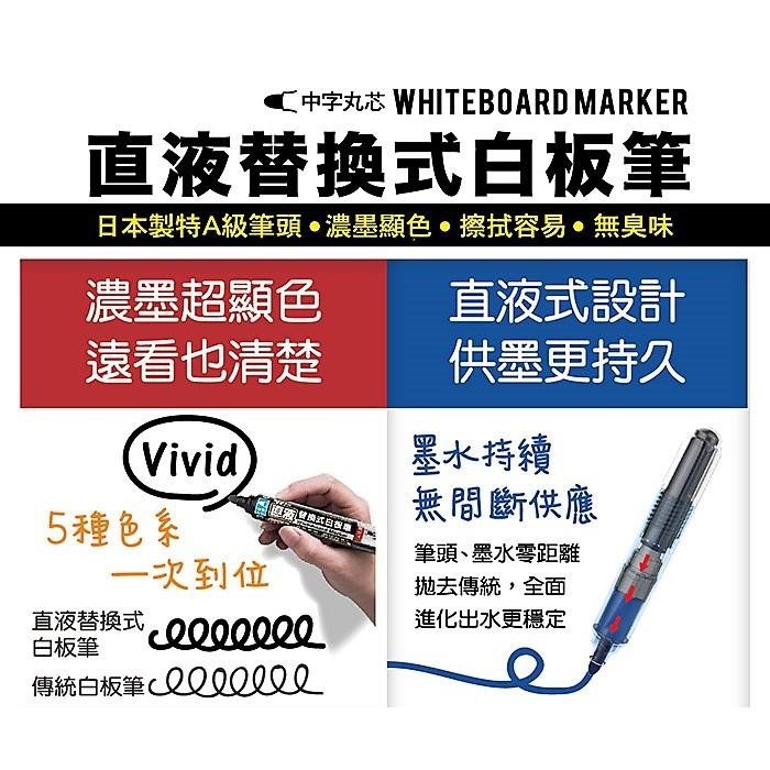 【現貨】【上市特惠、買筆再送替換卡水】SDI-S510 直液替換式白板筆 卡式白板筆 可換卡水白板筆-細節圖2