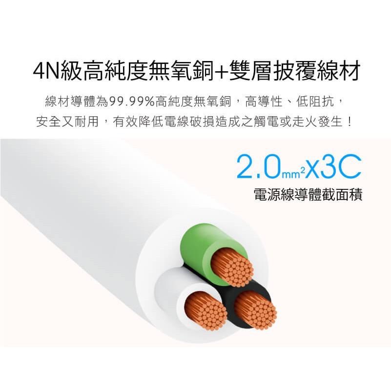 台製 延長線 15A IPlus+ 保護傘 PU-3335  3切3座3P延長線 【符合2019最新安規】-細節圖8