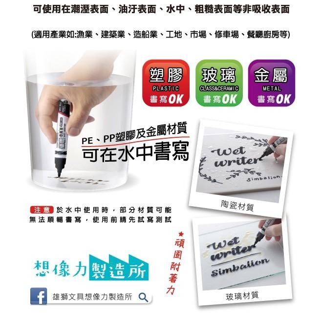雄獅 頑固奇異筆 WW-202 可在水中 玻璃 金屬  塑膠 表面書寫 奇異筆-細節圖3
