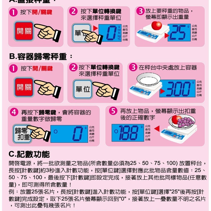 立菱尹 專業級５單位 多用途藍光電子秤料理秤《TM-5800》-細節圖4