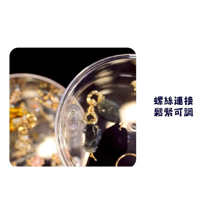 台灣現貨 可旋轉多層首飾收納盒 飾品收納盒 透明首飾收納 化妝台收納 小首飾盒 透明左右旋轉收納盒 桌面收納 收納盒-細節圖7