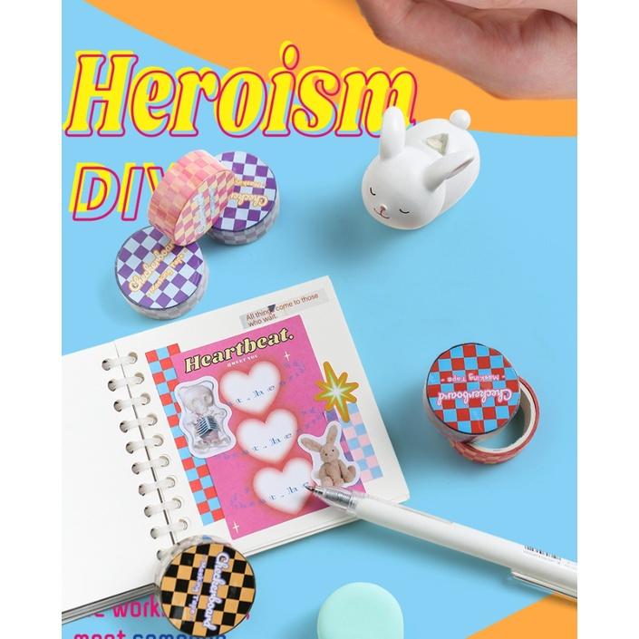 台灣現貨 撞色棋盤和紙膠帶 格紋手作創意貼紙 手帳素材 手帳貼紙 棋盤紙膠帶 紙膠帶 格紋貼紙 撞色貼紙 四入一組 手帳-細節圖5