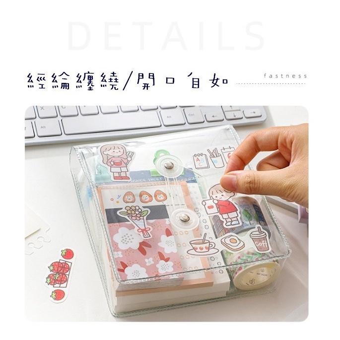 台灣現貨 透明防水手帳收納包 手帳收納包 文具收納 繞線式文具收納包 化妝包 手帳工具包 手帳素材 手帳收納 貼紙收納包-細節圖3