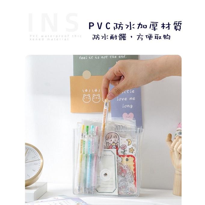 台灣現貨 透明防水手帳收納包 手帳收納包 文具收納 繞線式文具收納包 化妝包 手帳工具包 手帳素材 手帳收納 貼紙收納包-細節圖4