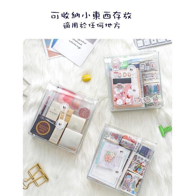 台灣現貨 透明防水手帳收納包 手帳收納包 文具收納 繞線式文具收納包 化妝包 手帳工具包 手帳素材 手帳收納 貼紙收納包-細節圖6