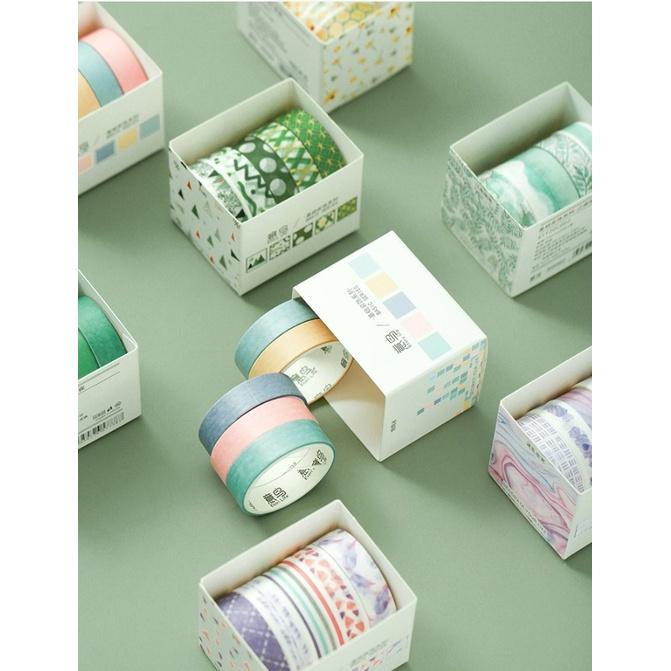 台灣現貨 五卷盒裝和紙膠帶 創意和紙膠帶 創意手帳手作膠帶 手帳膠帶 手帳紙膠帶 DIY手帳膠帶 手帳貼紙 印花紙膠帶-細節圖4
