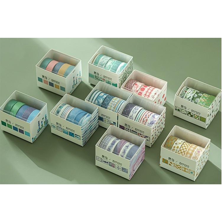 台灣現貨 五卷盒裝和紙膠帶 創意和紙膠帶 創意手帳手作膠帶 手帳膠帶 手帳紙膠帶 DIY手帳膠帶 手帳貼紙 印花紙膠帶-細節圖7