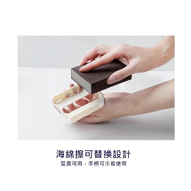 台灣現貨 可拆卸帶柄海綿金剛刷 雙面刷 鋼砂海綿 魔力擦 除鐵鏽垢 刷碗洗鍋 去污神器  鍋底除垢 鍋底刷 帶柄金剛刷-細節圖4