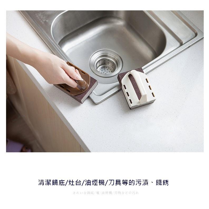 台灣現貨 可拆卸帶柄海綿金剛刷 雙面刷 鋼砂海綿 魔力擦 除鐵鏽垢 刷碗洗鍋 去污神器  鍋底除垢 鍋底刷 帶柄金剛刷-細節圖5