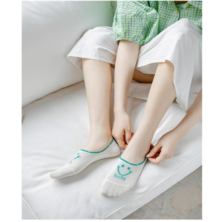 台灣現貨 防滑隱形微笑花邊船型短襪 微笑襪子 隱形襪 隱形微笑襪 船襪 笑臉襪 襪子 棉襪 短襪 船型襪 短踝襪-細節圖3