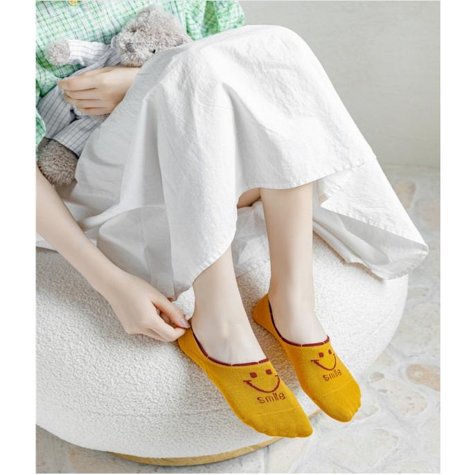 台灣現貨 防滑隱形微笑花邊船型短襪 微笑襪子 隱形襪 隱形微笑襪 船襪 笑臉襪 襪子 棉襪 短襪 船型襪 短踝襪-細節圖4