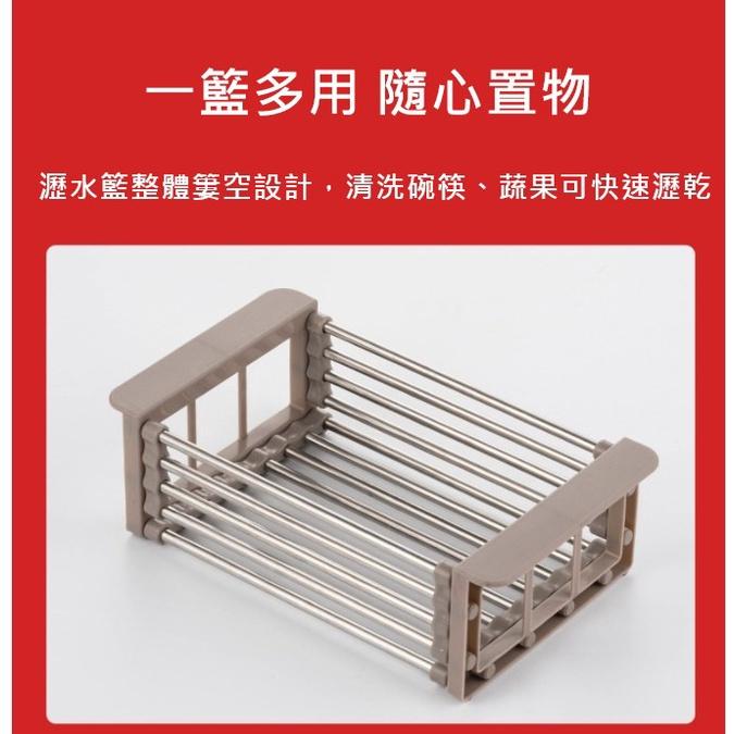 台灣現貨 自由伸縮廚房水槽瀝水架 瀝水架 瀝水籃 伸縮瀝水籃 水槽瀝水籃 可調式瀝水架 廚房晾乾架 水槽收納架 碗盤瀝水-細節圖3