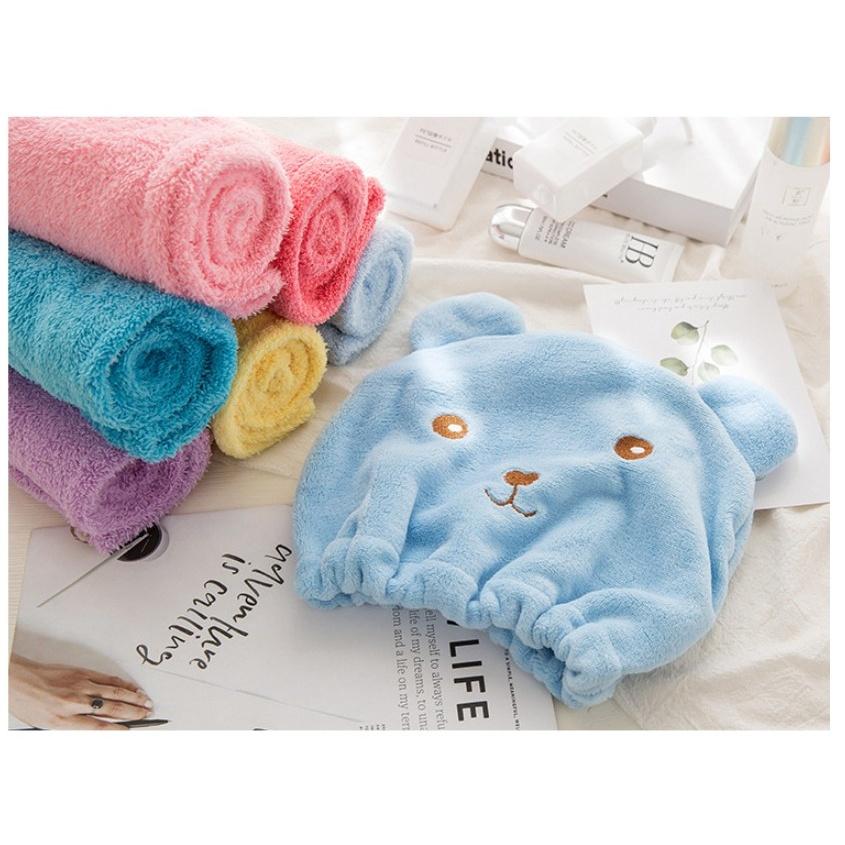 台灣現貨 小熊珊瑚絨吸水乾髮帽 加厚款吸水乾髮帽 超強吸水力乾髮帽 乾髮帽 吸水乾髮帽 可愛加厚吸水浴帽 吸水帽 浴帽-細節圖9