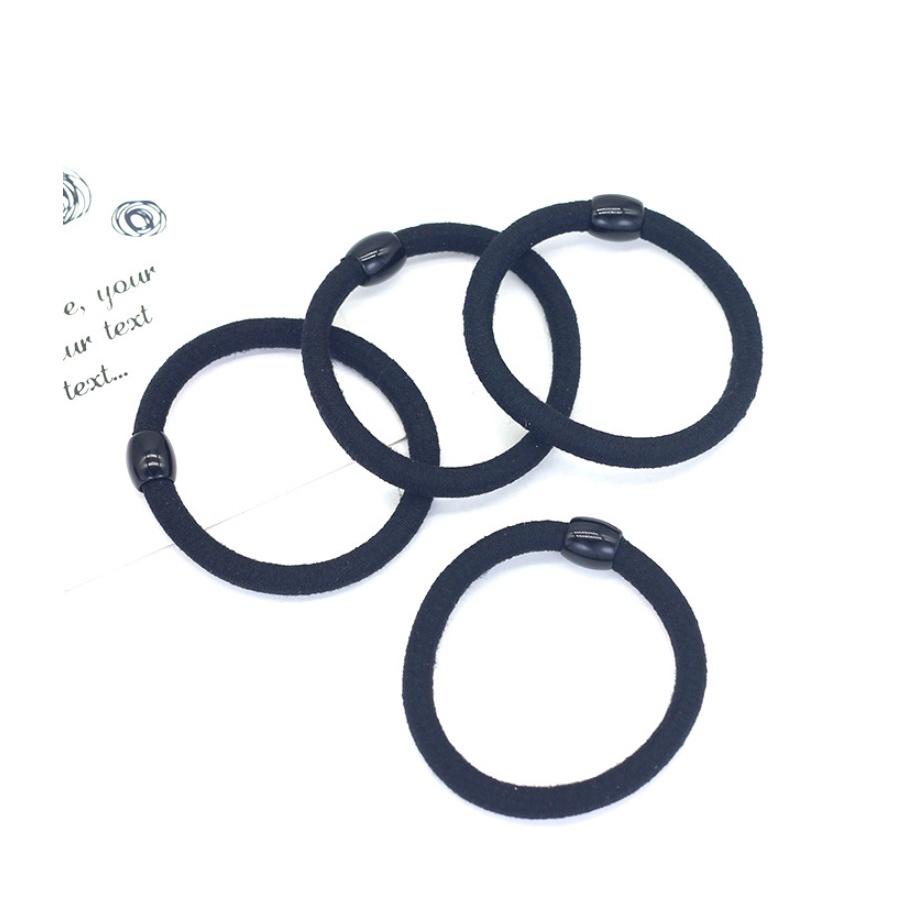 台灣現貨 黑珠彈力髮圈 高彈力髮圈 黑色髮圈 髮圈 綁頭髮 髮飾 髮繩 百搭髮圈 髮圈 綁髮 造型髮圈 半頭髮圈-細節圖5