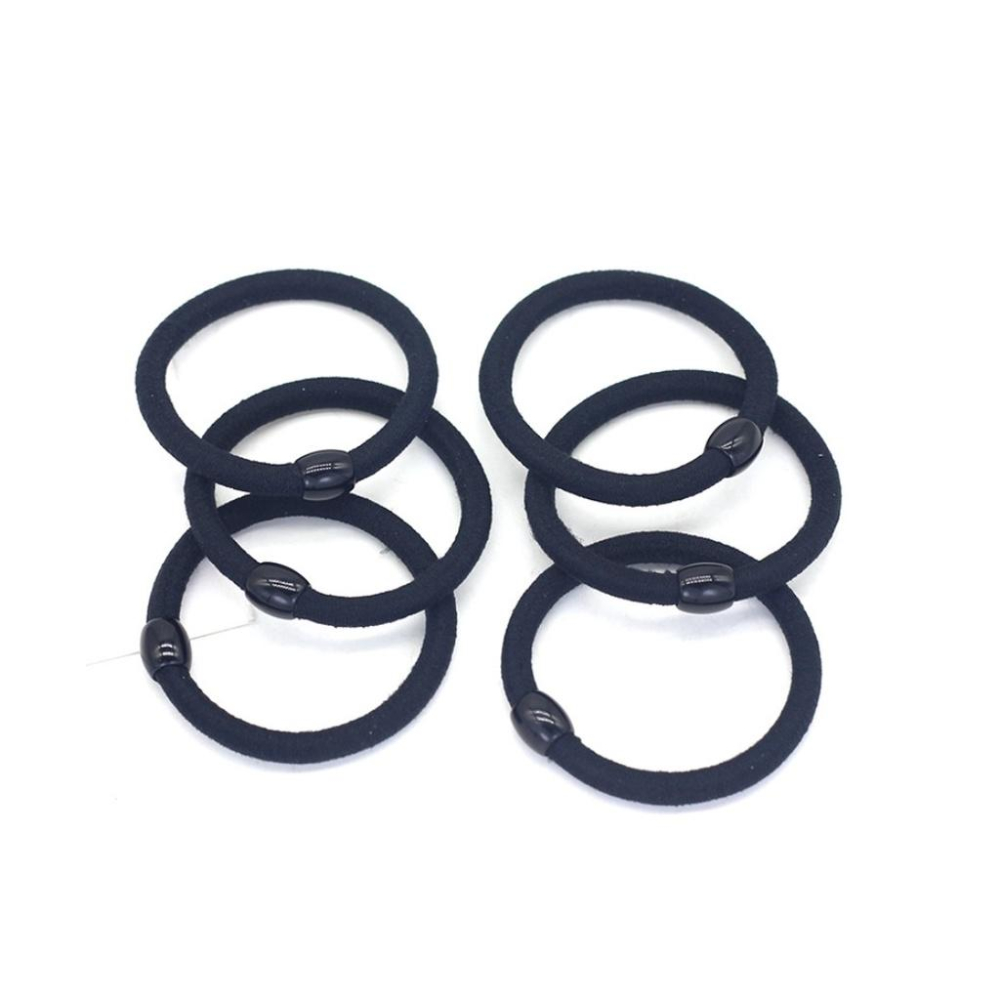 台灣現貨 黑珠彈力髮圈 高彈力髮圈 黑色髮圈 髮圈 綁頭髮 髮飾 髮繩 百搭髮圈 髮圈 綁髮 造型髮圈 半頭髮圈-細節圖6