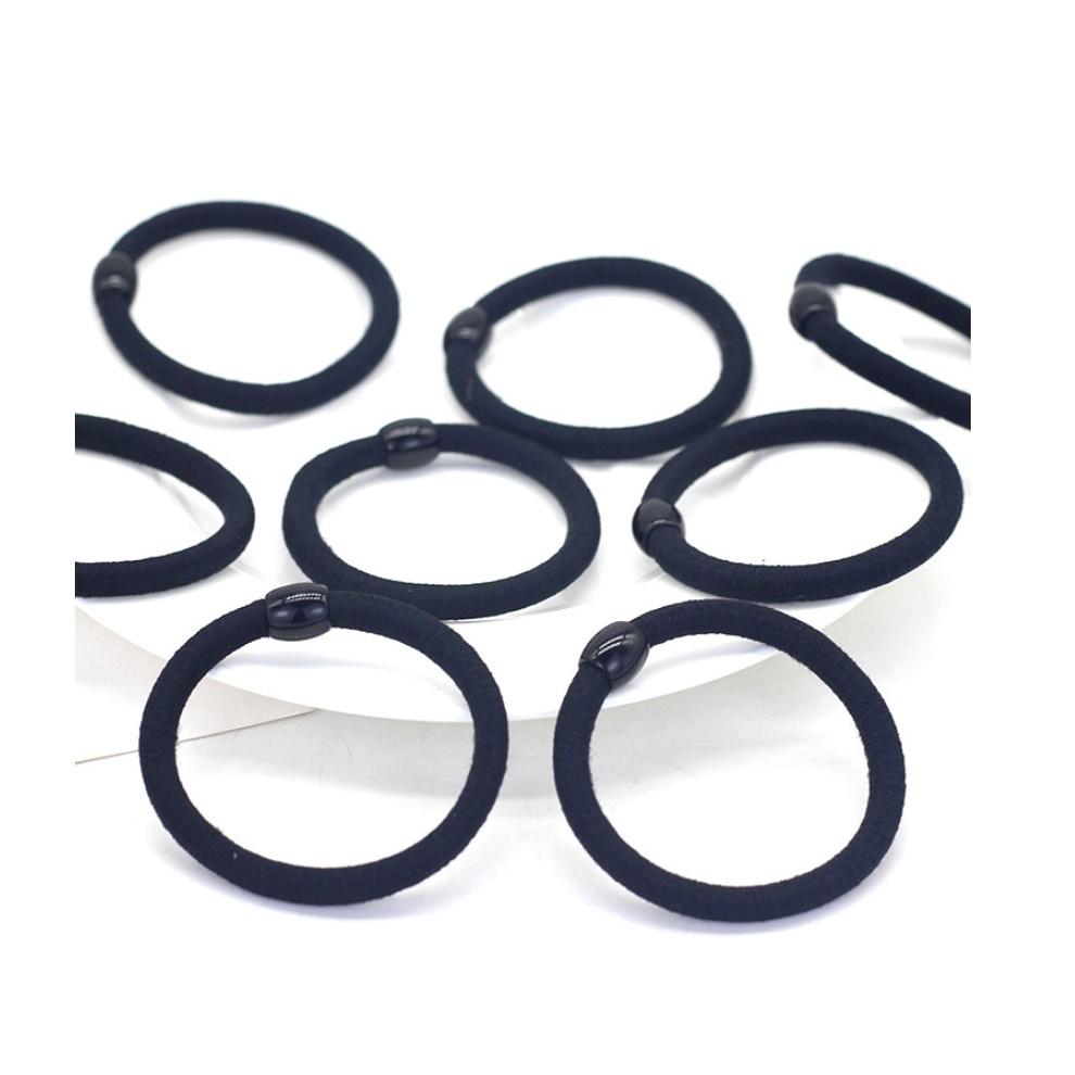 台灣現貨 黑珠彈力髮圈 高彈力髮圈 黑色髮圈 髮圈 綁頭髮 髮飾 髮繩 百搭髮圈 髮圈 綁髮 造型髮圈 半頭髮圈-細節圖7