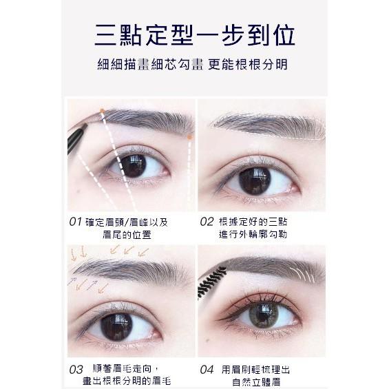 台灣現貨 莫蘭迪極細眉筆 防水眉筆 防汗眉筆 眉筆 不脫妝眉筆 初學者眉筆 雙頭眉筆 旋轉眉筆 防水防汗眉筆 贈畫眉版-細節圖3
