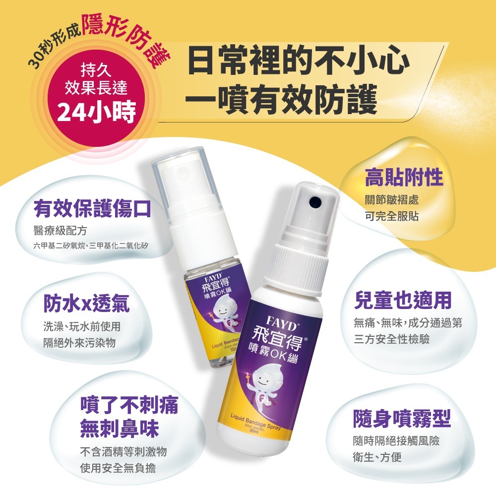 【飛宜得Fayd】傷口護理 噴霧OK繃 10ml-細節圖3