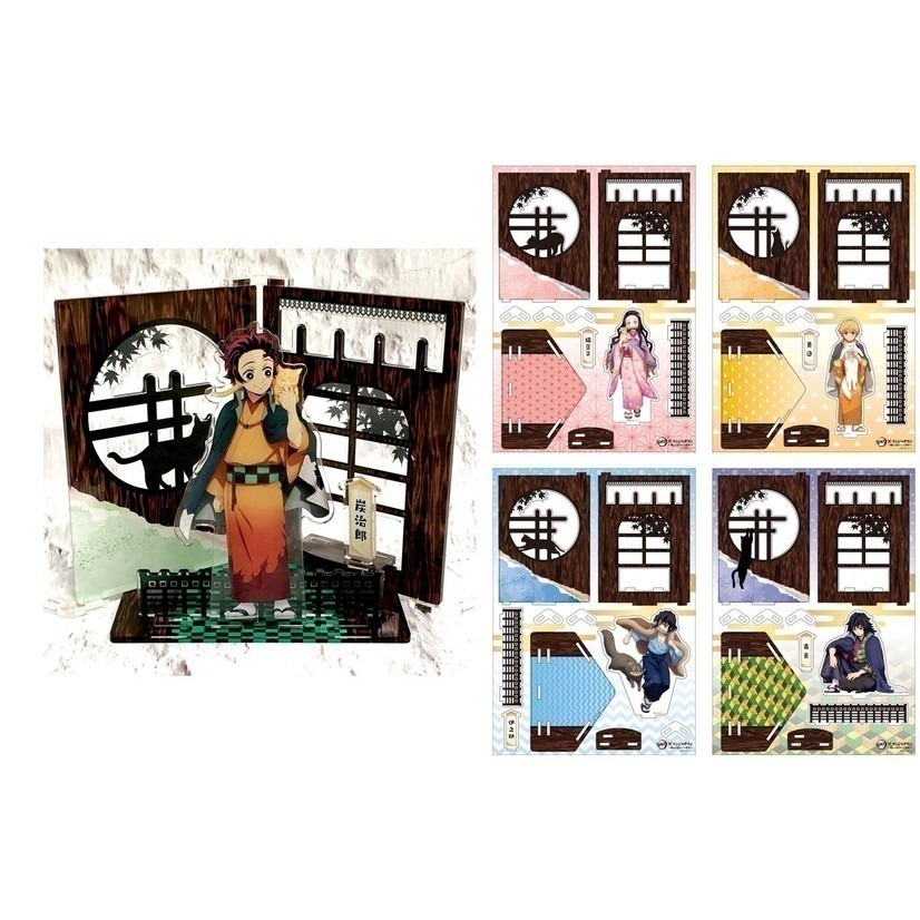 (特價-日本製) BANDAI 鬼滅之刃 與貓的美好日子 壓克力立牌 Premium Bandai 限定-細節圖2