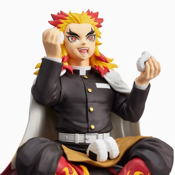 SEGA 鬼滅之刃 炎柱 煉獄杏壽郎 吃飯糰 坐姿公仔 全新正品-細節圖2