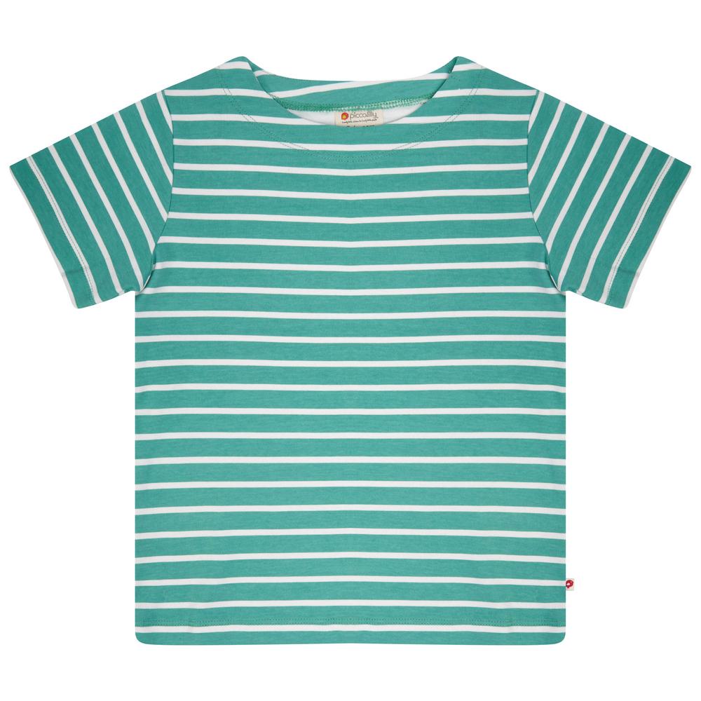 【Piccalilly】英國皮卡儷儷有機棉童裝T-Shirt(水綠條紋)-細節圖3