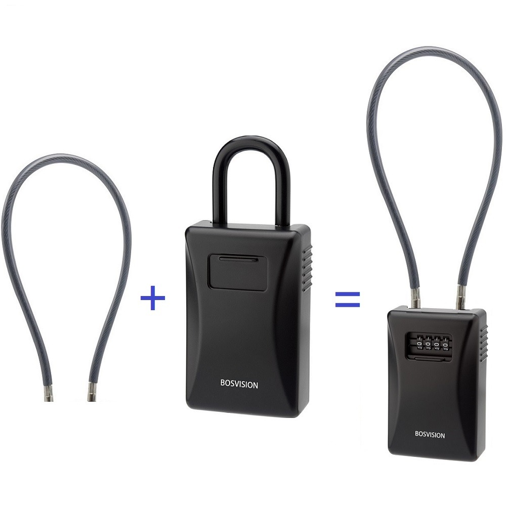 【BOSVISION 博士威】四字輪鑰匙收納盒 鎖中鎖掛盒 掛勾式密碼盒 門口鎖盒 收藏盒  鑰匙盒-細節圖3