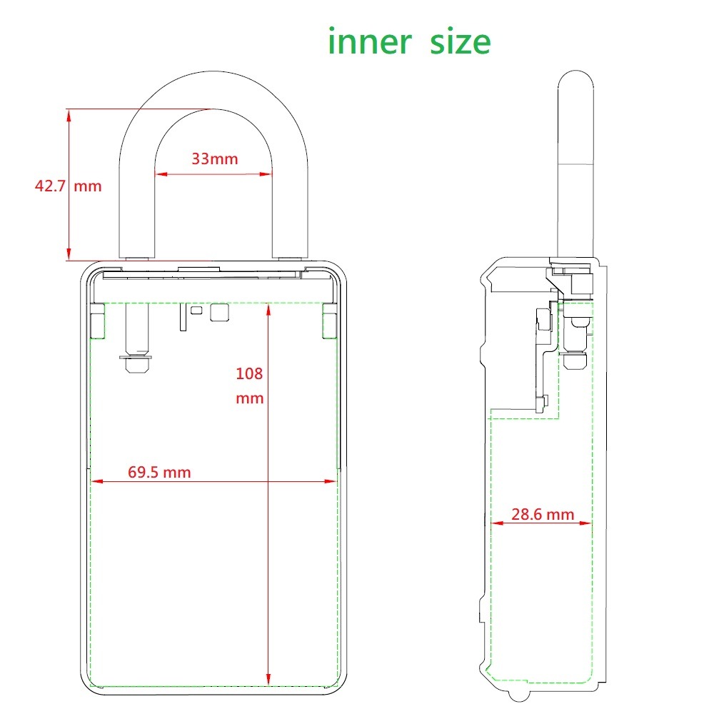 【BOSVISION 博士威】四字輪鑰匙收納盒 鎖中鎖掛盒 掛勾式密碼盒 門口鎖盒 收藏盒  鑰匙盒-細節圖4