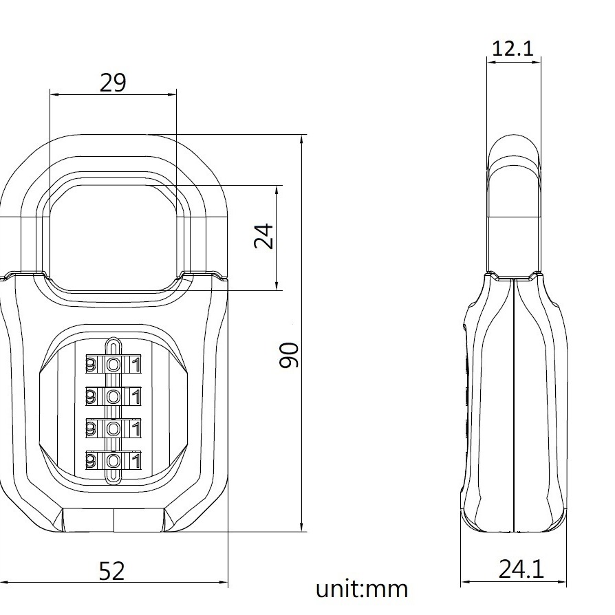 【BOSVISION 博士威】 鋅合金四字輪密碼鎖(BV-8881)-細節圖3