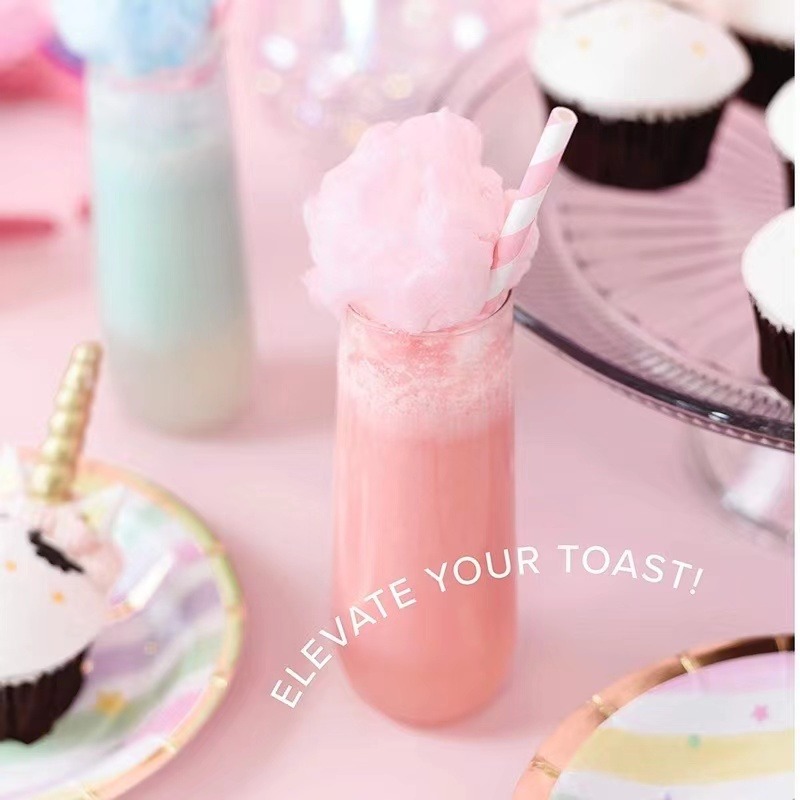 酒杯系列(長杯-全透明/金邊) party主題香檳杯/紅酒杯/雞尾酒杯/高腳杯/塑膠-細節圖7