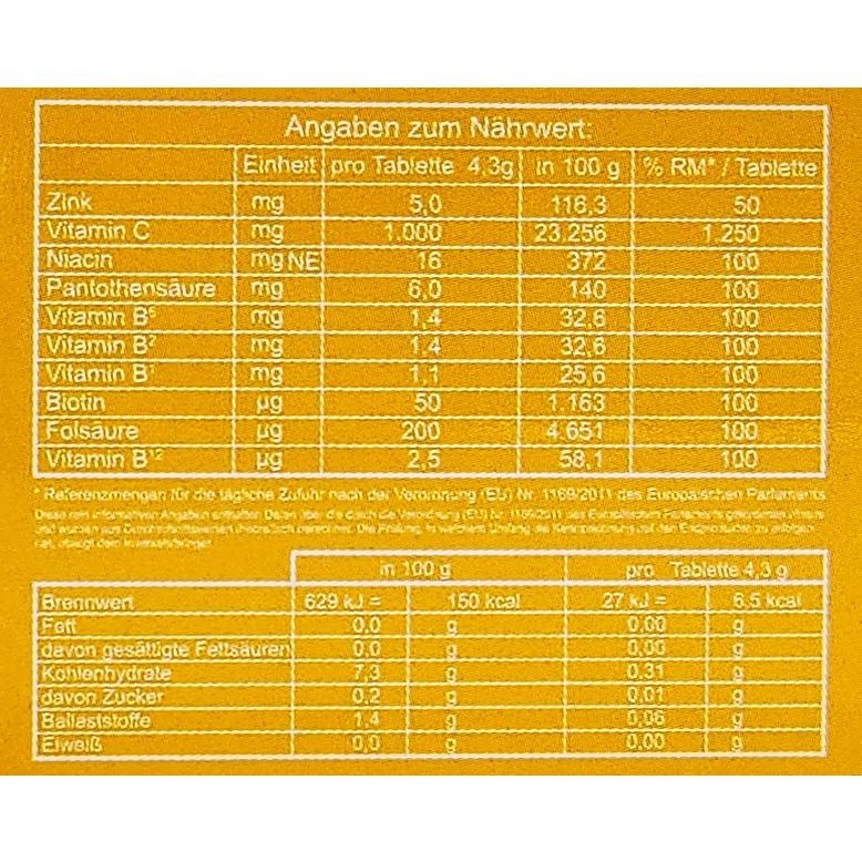 德國進口 健而美 維他命C1000mg+B群+鋅 發泡錠 20錠 (同速補美 B+C+鋅發泡錠)-細節圖3