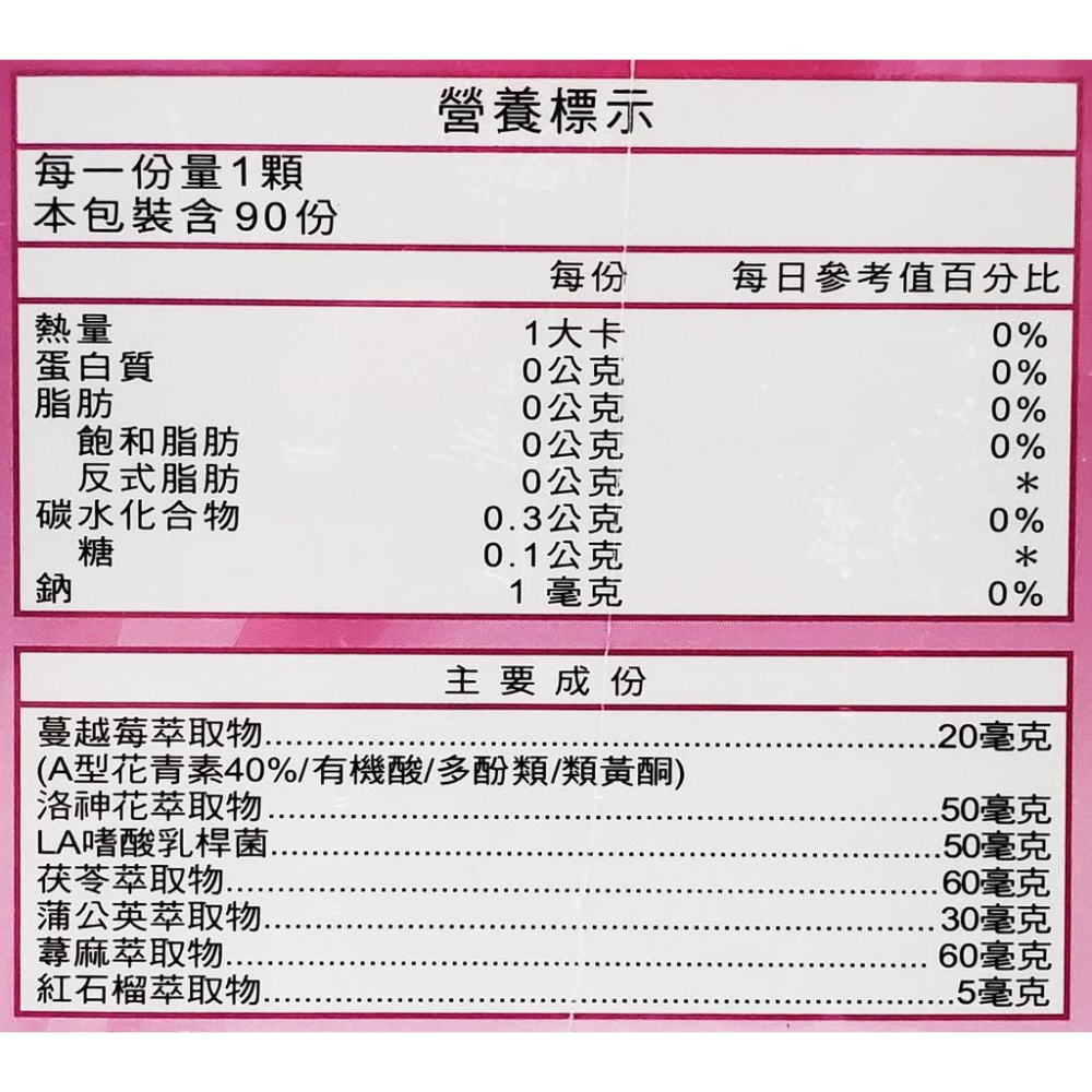 愛美樂 蔓越莓草本複方膠囊 90顆/瓶-細節圖3