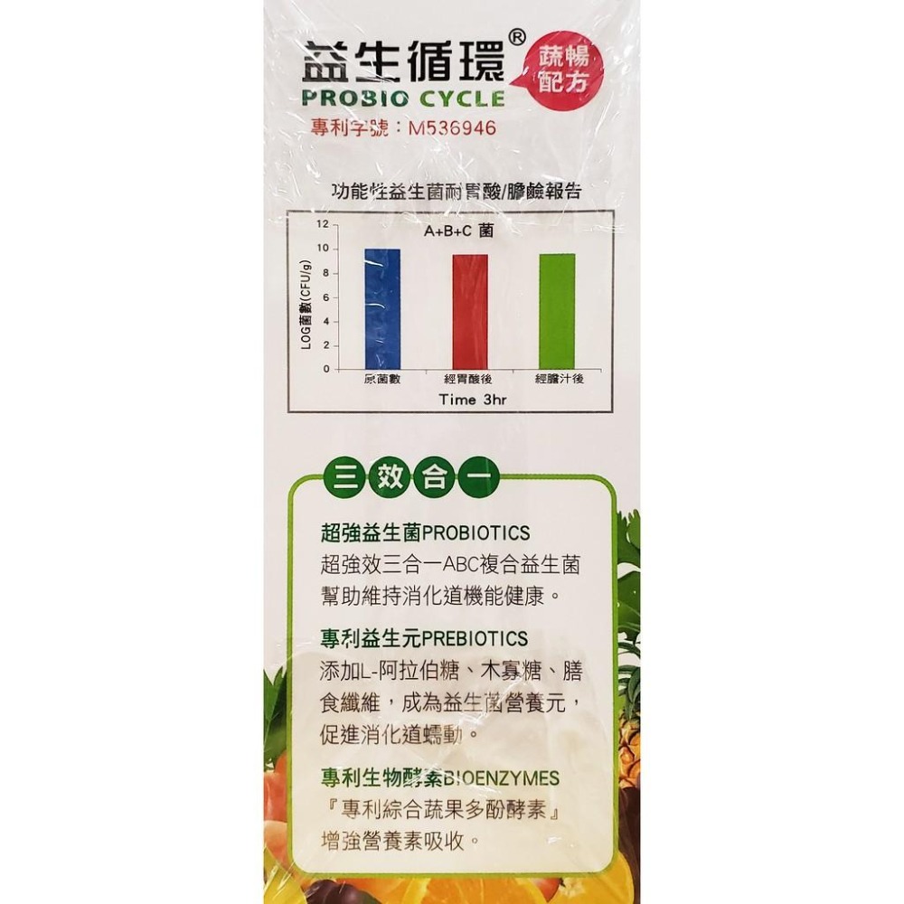 長榮生醫 益生循環 30包/盒 奶素 益生菌+益生元+生物酵素-細節圖3
