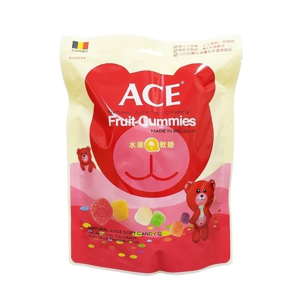 ACE 比利時原裝進口軟糖 240g/袋 (水果、字母、無糖、可樂)-細節圖2