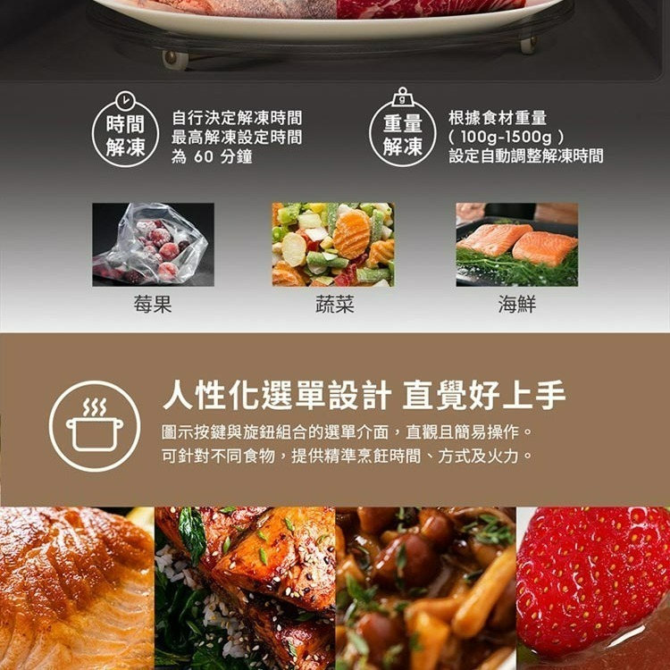 Electrolux 伊萊克斯 EMG23D22B 23L 極致美味500 獨立式燒烤微波爐 黑色-細節圖6