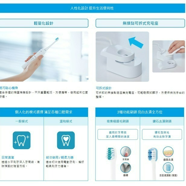 Panasonic 國際牌 EW-DL34-W 音波電動牙刷-細節圖4
