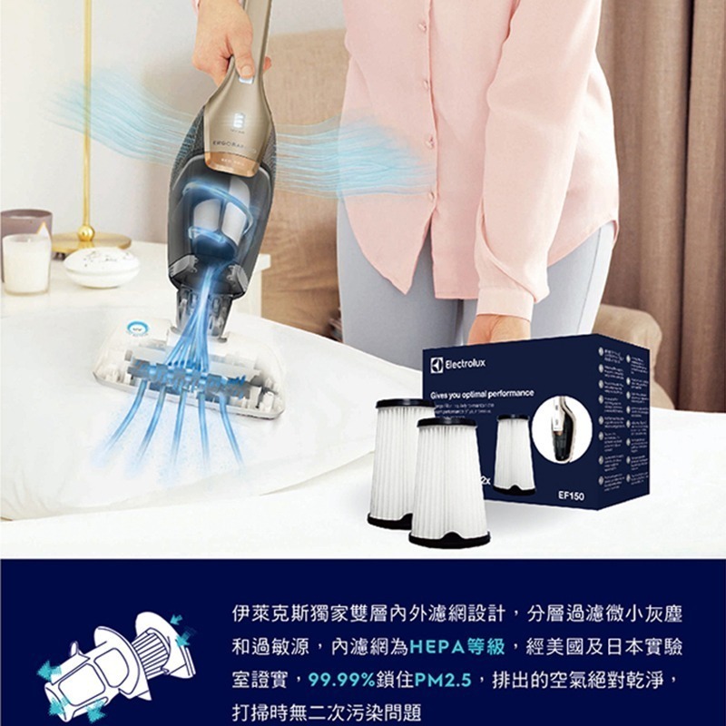 【預購】Electrolux 伊萊克斯 EF150 吸塵器 HEPA等級內濾網組(2入) 適用 超級完美管家-細節圖2