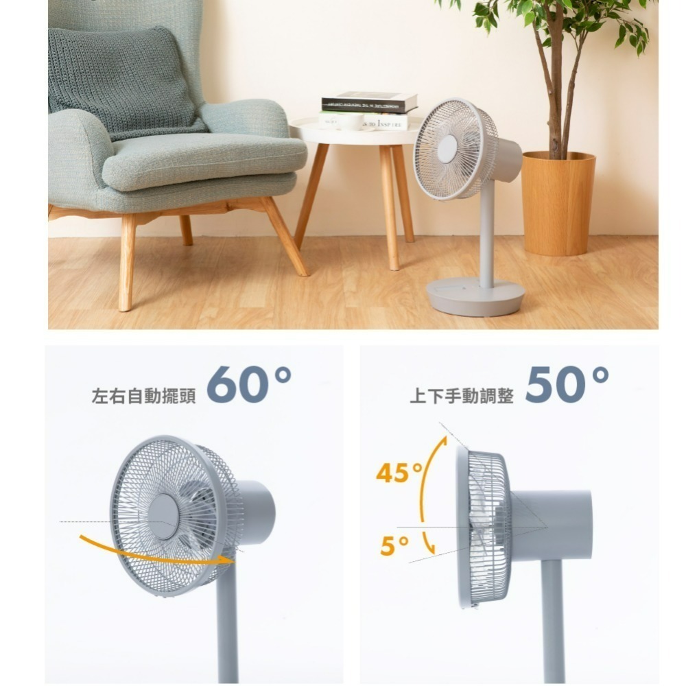 sOlac SFT-F07 DC無線可充電行動風扇 七片扇 六段風量 隨附遙控器-細節圖7